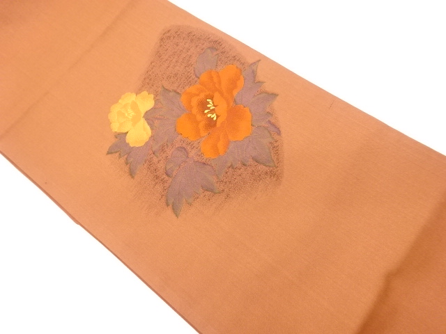 リサイクル　すくい織牡丹模様織出し袋帯